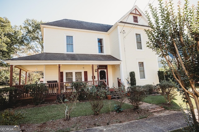 view of front of property with covered porch