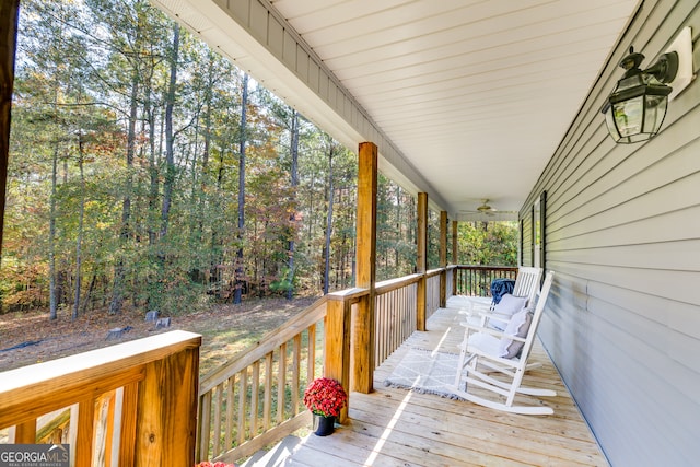 wooden deck with covered porch