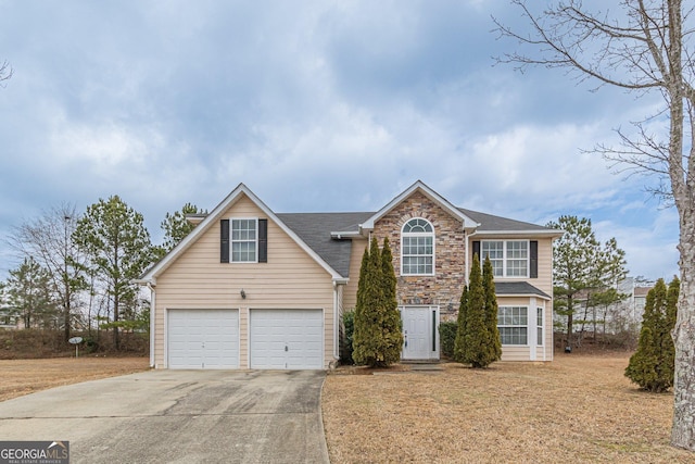 view of front of house featuring a garage