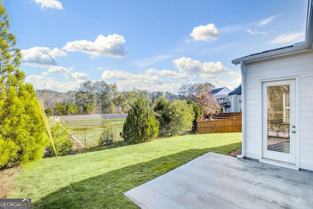 view of yard with a patio area