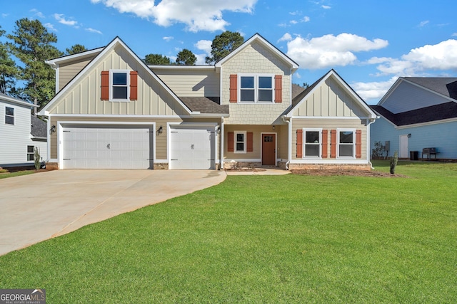 417 Lakeview Pl, Macon, GA 31211 - craftsman-style house with concrete driveway, board and batten siding, and a front lawn