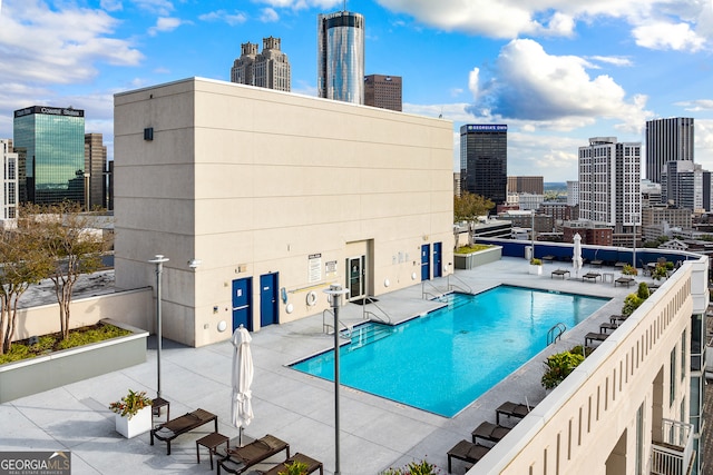 view of pool with a patio