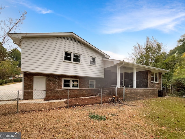 exterior space with a yard