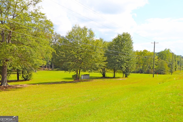 view of property's community with a yard