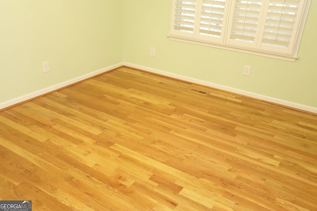 empty room featuring light wood-type flooring