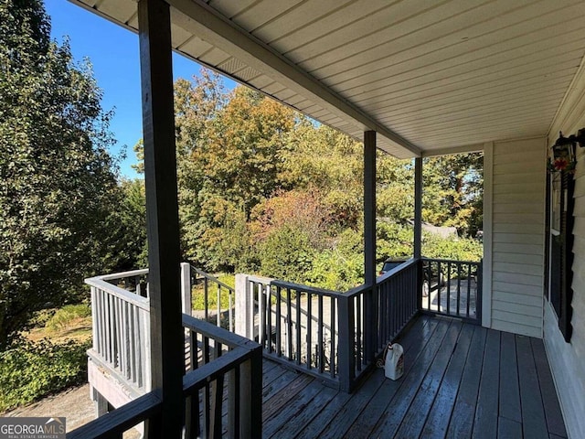 deck featuring covered porch