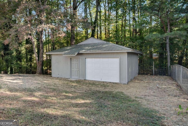 view of garage