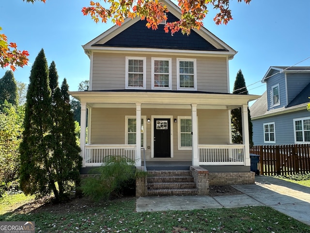 view of front of home featuring a porch