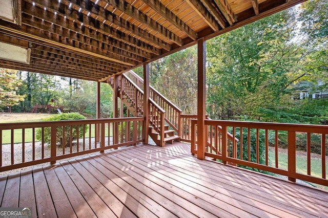 view of wooden deck