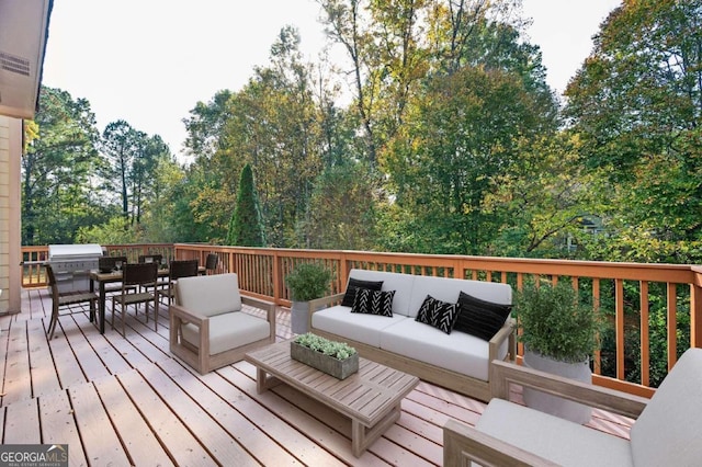 deck with outdoor lounge area