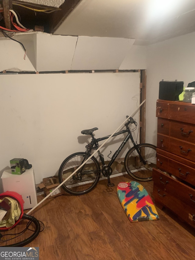 interior space with hardwood / wood-style flooring