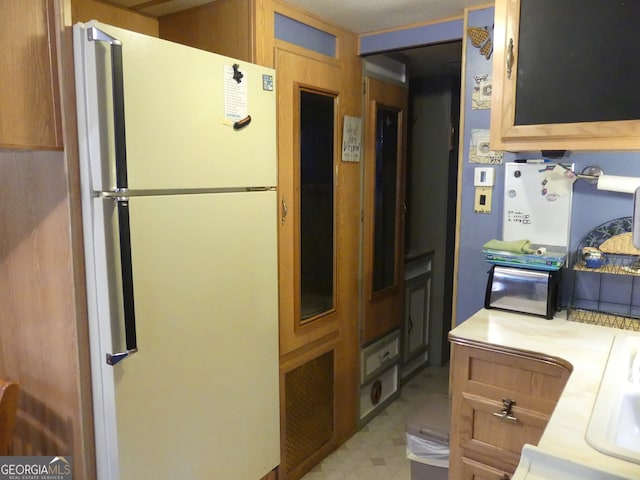 kitchen with white refrigerator