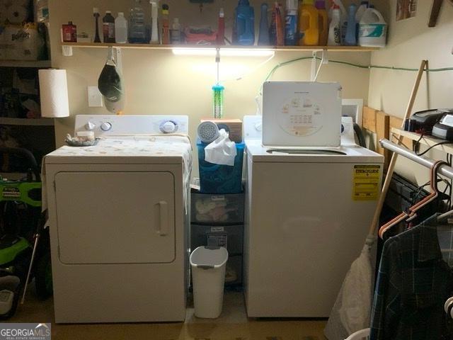289 Cypress Cir, Ellijay, GA 30540 - washroom with laundry area and washer and clothes dryer