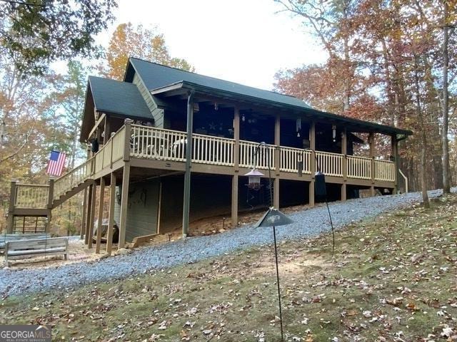 289 Cypress Cir, Ellijay, GA 30540 - rear view of house featuring stairs and a deck
