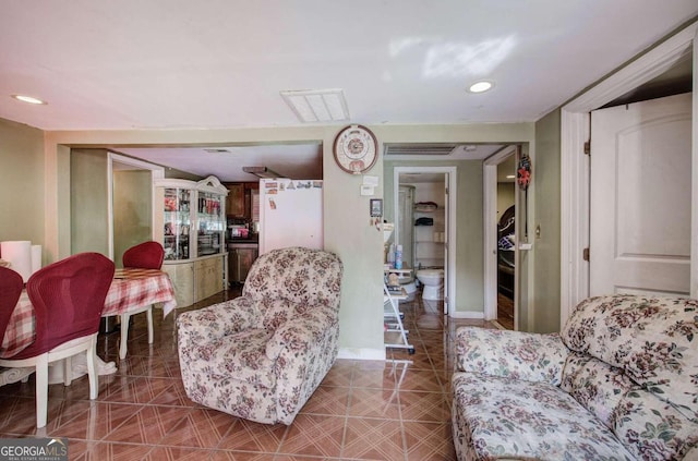 view of tiled living room