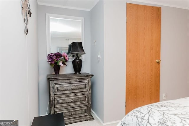 bedroom featuring ornamental molding