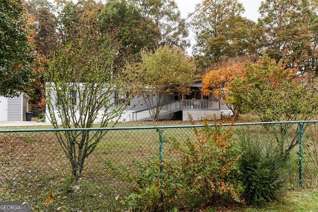 view of yard featuring a deck