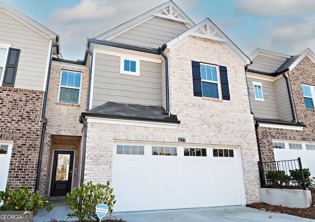 view of front of house with a garage