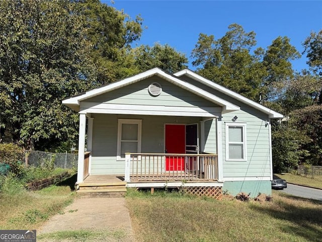 bungalow-style home with covered porch