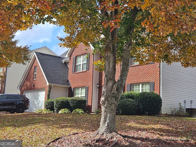 view of front of house with a garage