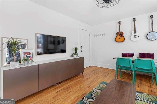 living room featuring light hardwood / wood-style floors