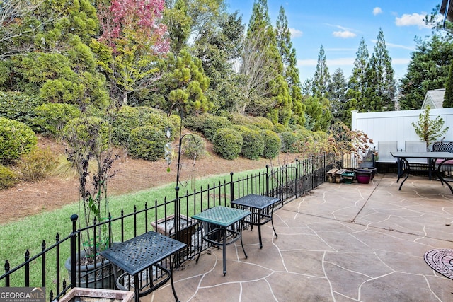 view of patio with fence