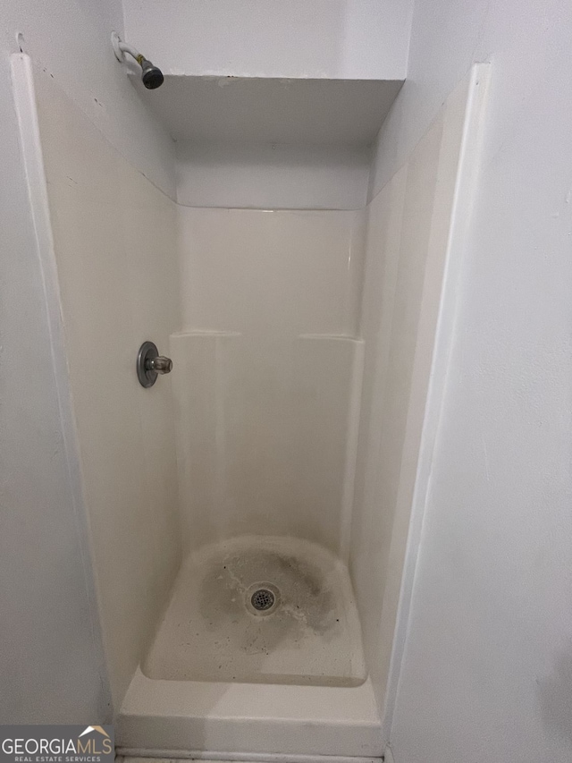 bathroom with a stall shower