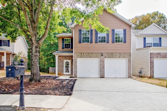 view of property with a garage