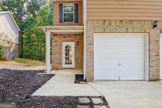 entrance to property with a garage