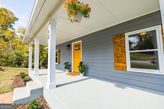 view of patio / terrace featuring covered porch