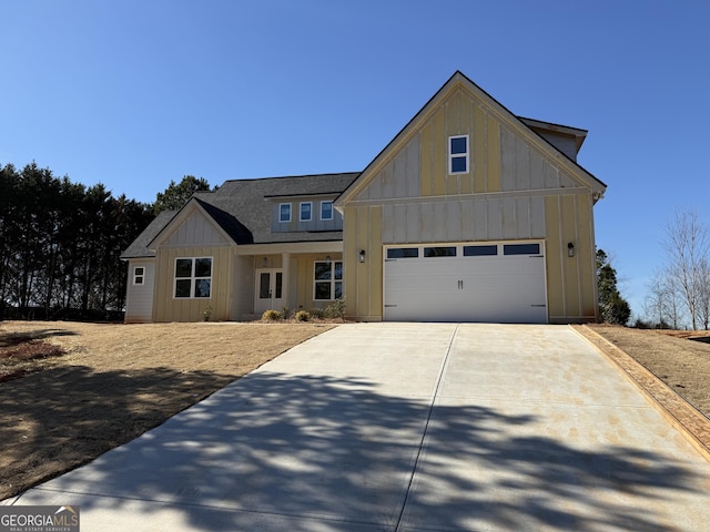 view of front of home with a garage