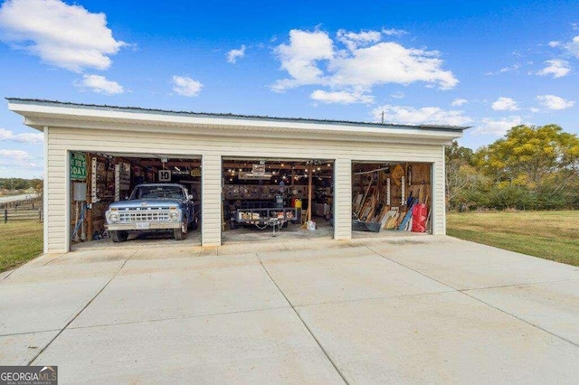 view of garage