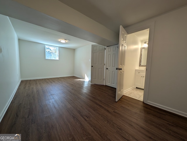 interior space featuring dark hardwood / wood-style flooring