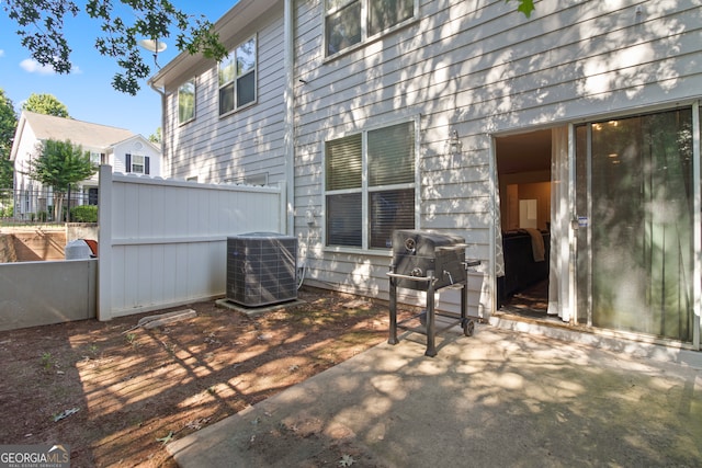 view of patio with central AC unit