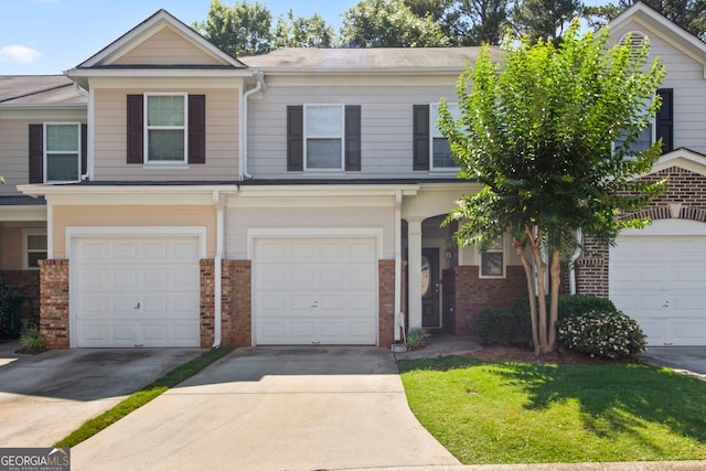 view of property featuring a garage