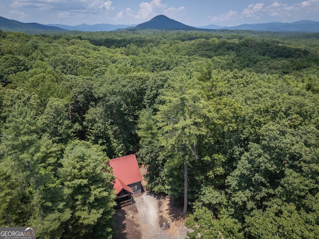 drone / aerial view with a mountain view