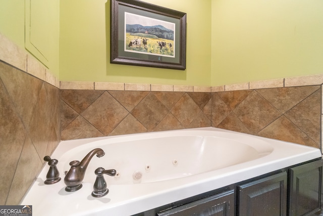 bathroom with a tub to relax in