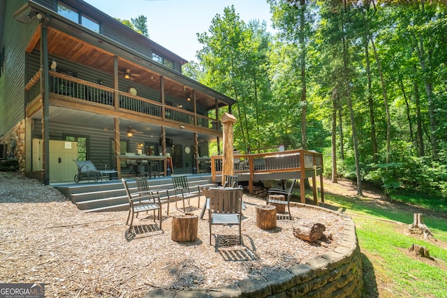 view of patio featuring a wooden deck