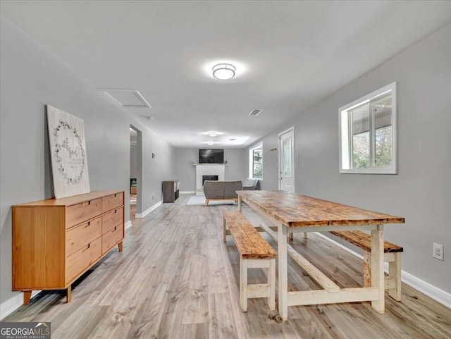 dining area featuring light hardwood / wood-style floors