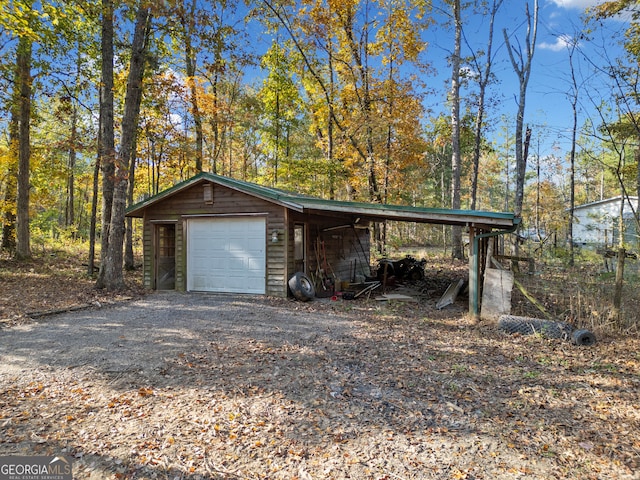 view of garage