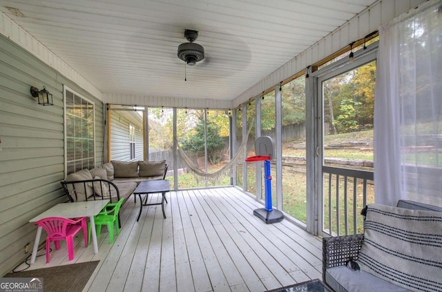 unfurnished sunroom with plenty of natural light