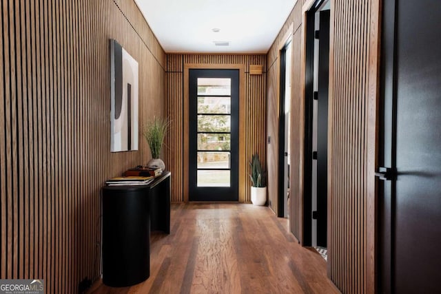 entryway featuring hardwood / wood-style flooring