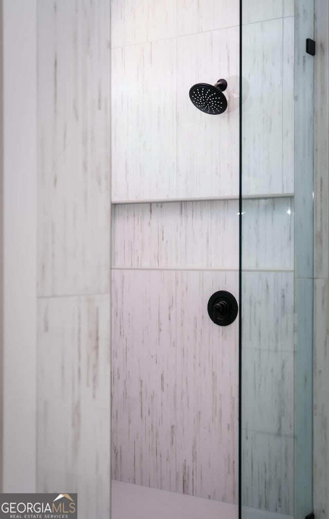 exterior details with tiled shower