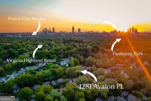 1281 Avalon Pl NE, Atlanta, GA 30306 - drone / aerial view of skyline