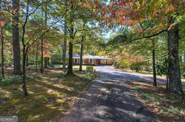 view of front of house featuring aphalt driveway