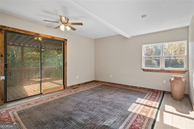 unfurnished room featuring ceiling fan