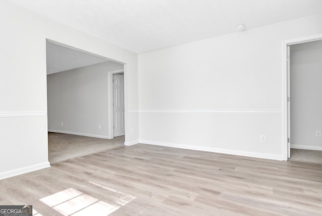 empty room featuring light hardwood / wood-style floors