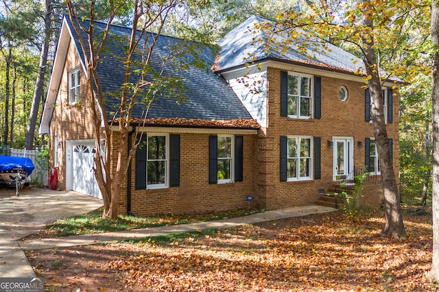 view of front facade with a garage