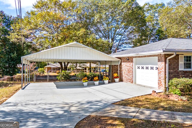 view of property exterior featuring a garage