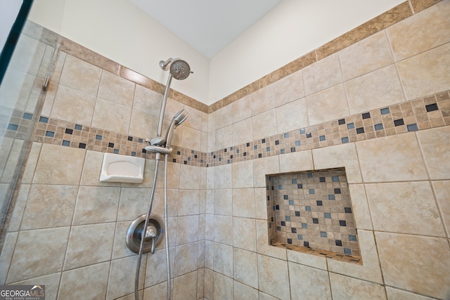 room details with tiled shower